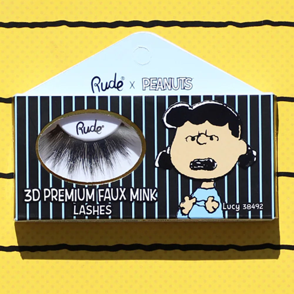 RUDE COSMETICS PEANUTS 3D PREMIUM FAUX MINK EYE LASHES LUCY