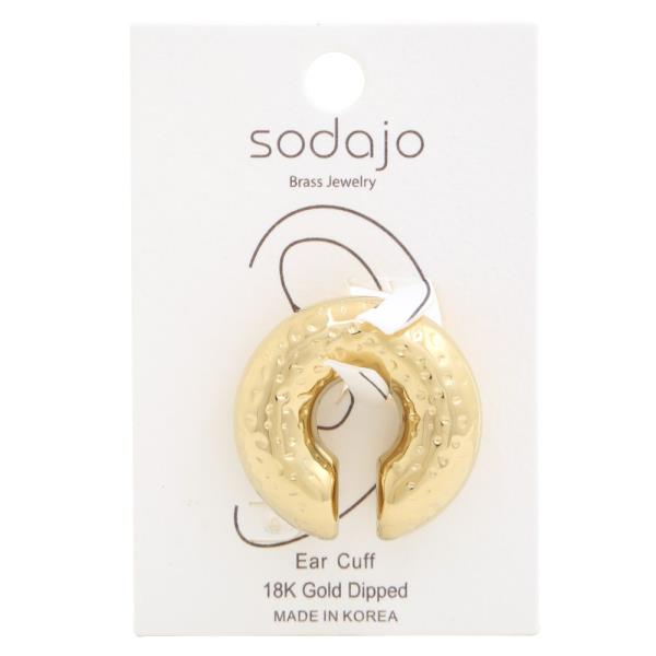 SODAJO 18K GOLD DIPPED HAMMERED TEXTURE EAR CUFF