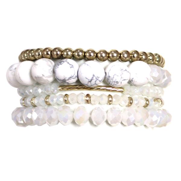MULTI BEAD STRETCH BRACELET SET