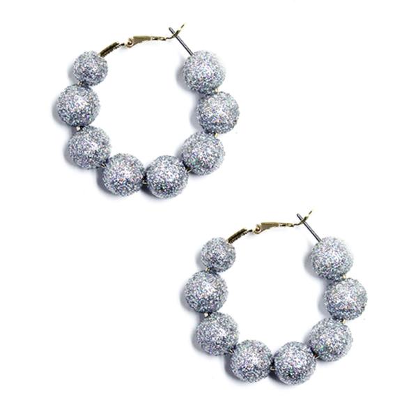 GLITTER BALL HOOP EARRING