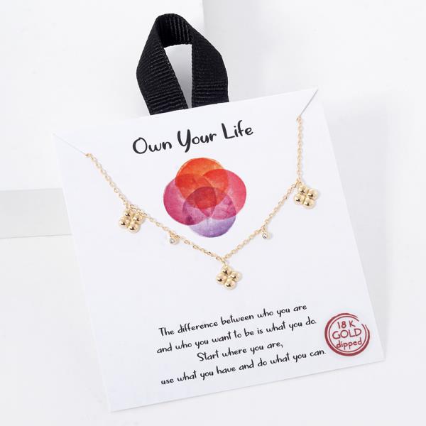 18K GOLD RHODIUM DIPPED OWN YOUR LIFE NECKLACE