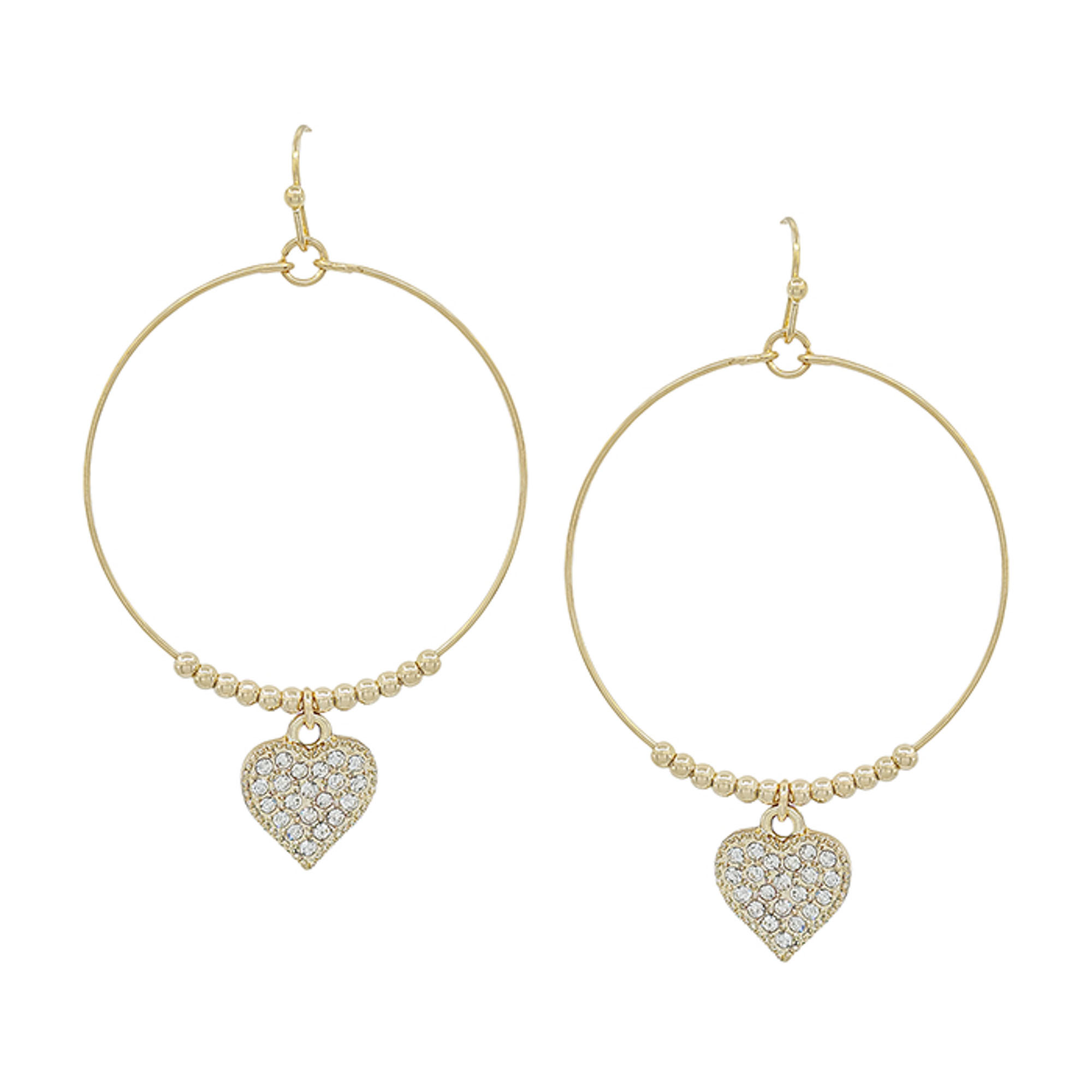 RND WIRED CCB HEART PAVE CHARM EARRING
