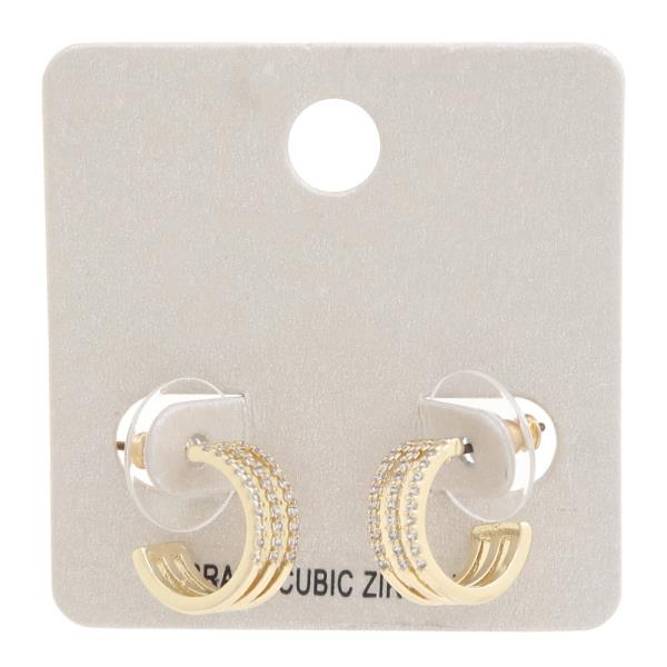 TRIPLE HOOP CRYSTAL EARRING