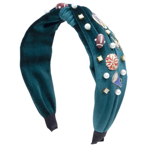 FASHION SOFT SPORTS PEARL CRYSTAL STUD HAIR HEADBAND