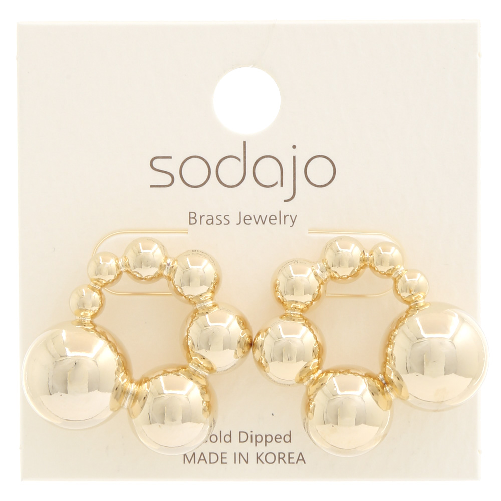 SODAJO BALL ROUND GOLD DIPPED EARRING