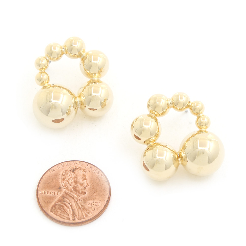 SODAJO BALL ROUND GOLD DIPPED EARRING