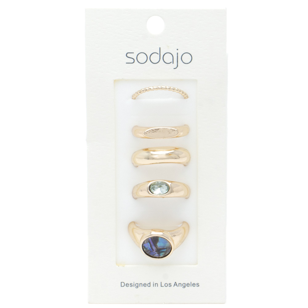 SODAJO OVAL STONE ASSORTED RING SET