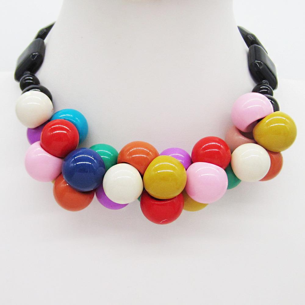 COLORFUL BALL BEAD NECKLACE