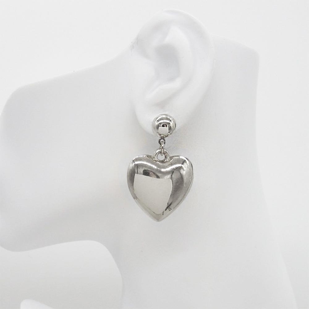 HEART METAL DANGLE EARRING