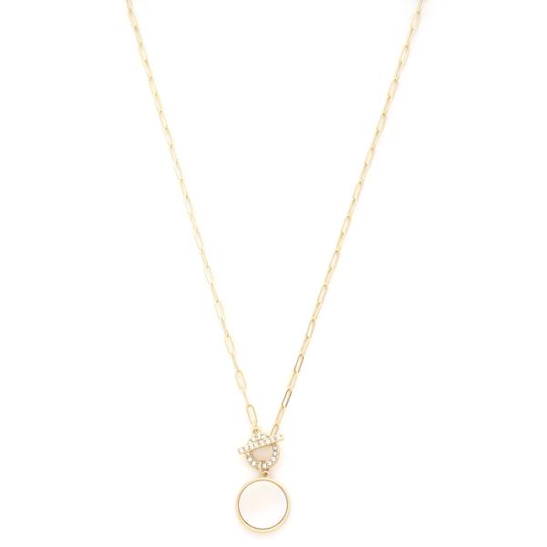 ROUND TOGGLE CLASP OVAL LINK NECKLACE