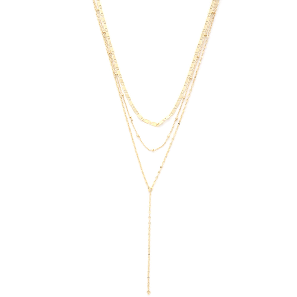 Y SHAPE LAYERED NECKLACE