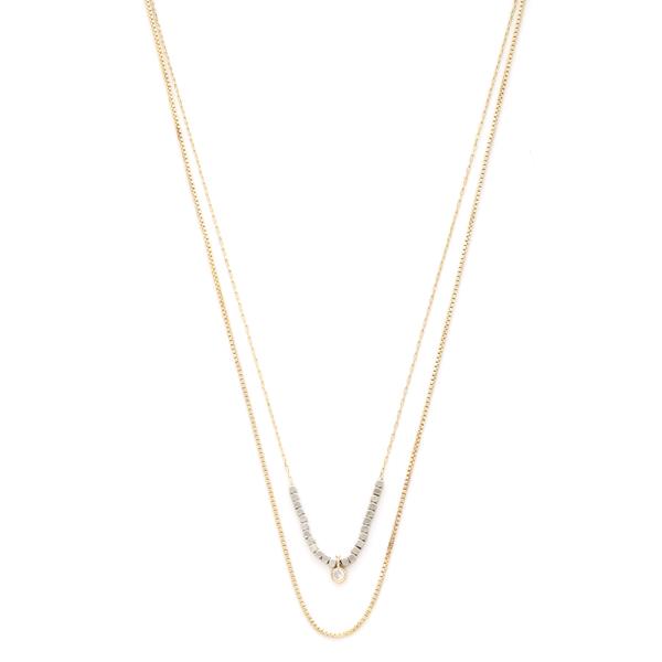 2 LAYERED METAL CHAIN NECKLACE