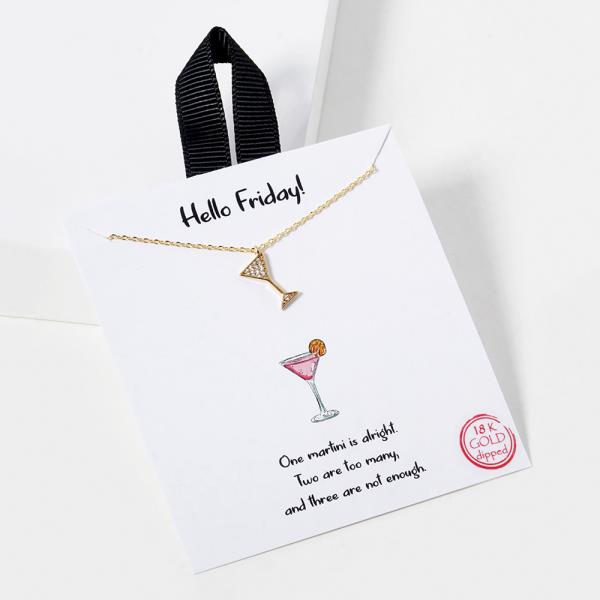 18K GOLD RHODIUM DIPPED HELLO FRIDAY NECKLACE