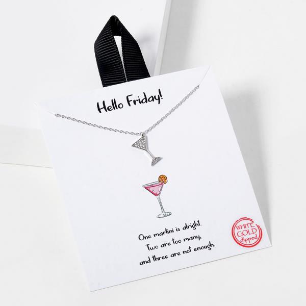 18K GOLD RHODIUM DIPPED HELLO FRIDAY NECKLACE
