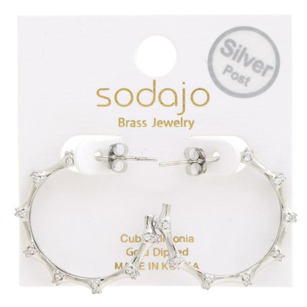 SODAJO CZ OPEN HOOP GOLD DIPPED EARRING