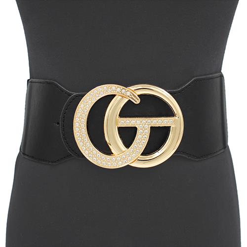 DOUBLE CIRCLE BUCKLE STRETCH BELT