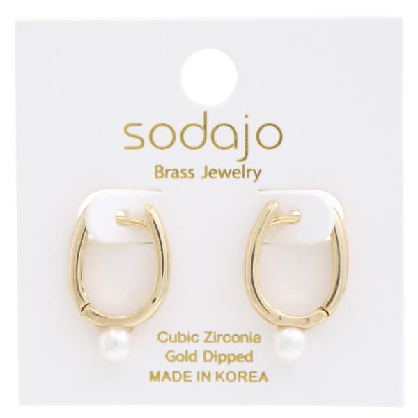 SODAJO BEAD OVAL GOLD DIPPED EARRING