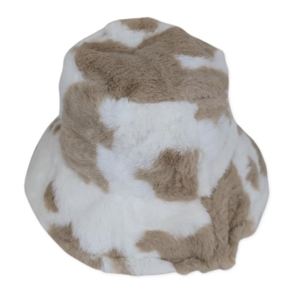 COW FAUX FUR BUCKET HAT