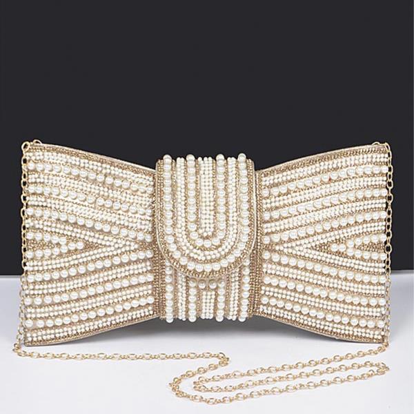 RHINESTONE AND PEARL PARTY CLUTCH