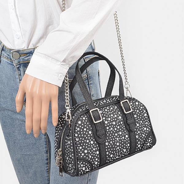 DENIM HOT FIX CROSSBODY BAG