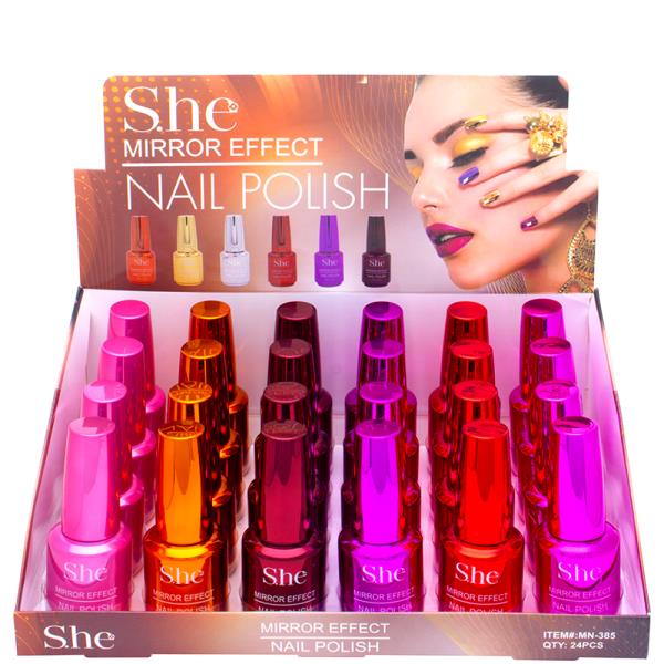 SHE MAKEUP MIRROR EFFECT NAIL POLISH (24 UNITS)