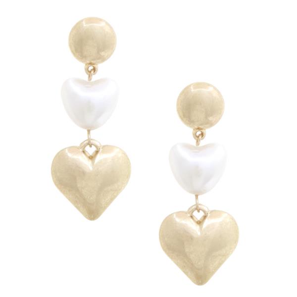 DOUBLE HEART DANGLE EARRING