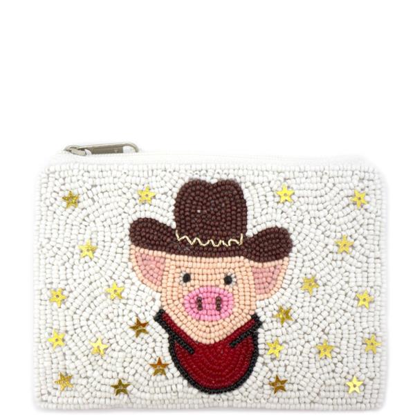 WESTERN STYLE PIG COIN PURSE BAG