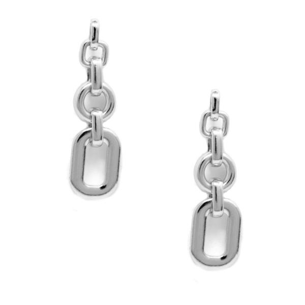 SQUARE O OVAL LINKED EARRING