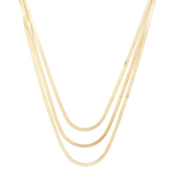 FLAT SNAKE CHAIN LAYERED NECKLACE