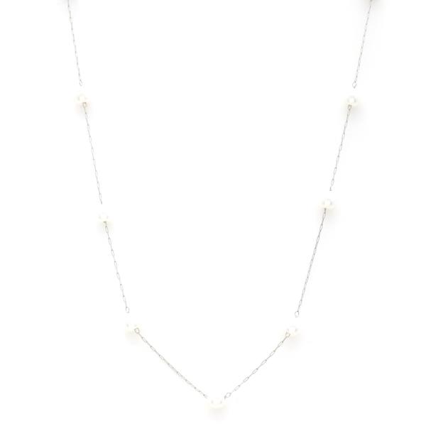 PEARL BEAD STATION NECKLACE