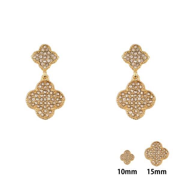 RHINESTONE POST FLOWER EARRING