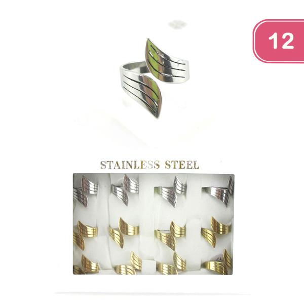 FASHION STAINLESS STEEL RING (12 UNITS)