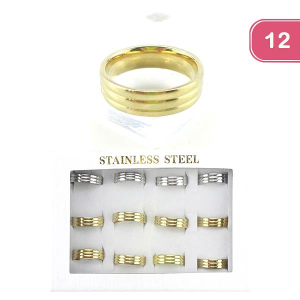 FASHION STAINLESS STEEL RING (12UNITS)