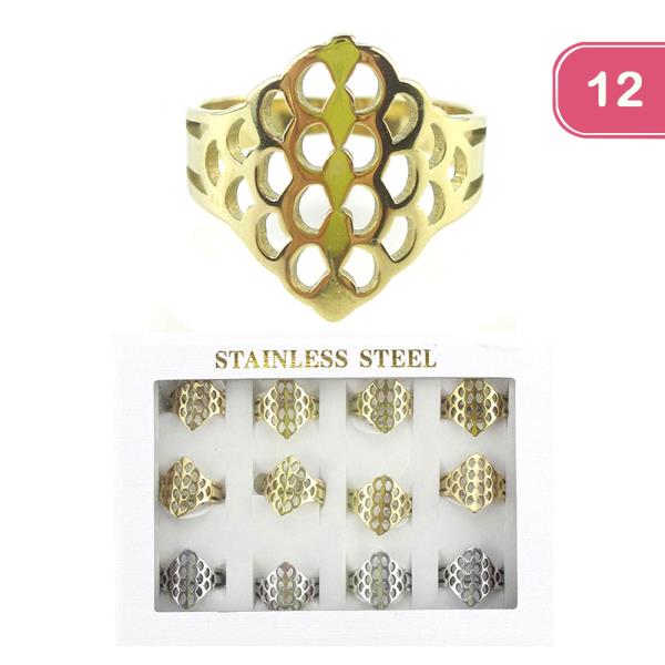 FASHION STAINLESS STEEL RING(12UNITS)