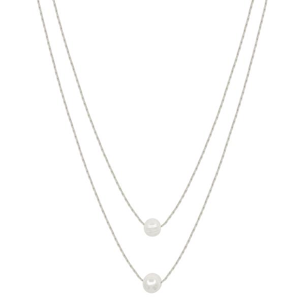 2 LAYERED 8mm DOUBLE PEARL SHORT NECKLACE