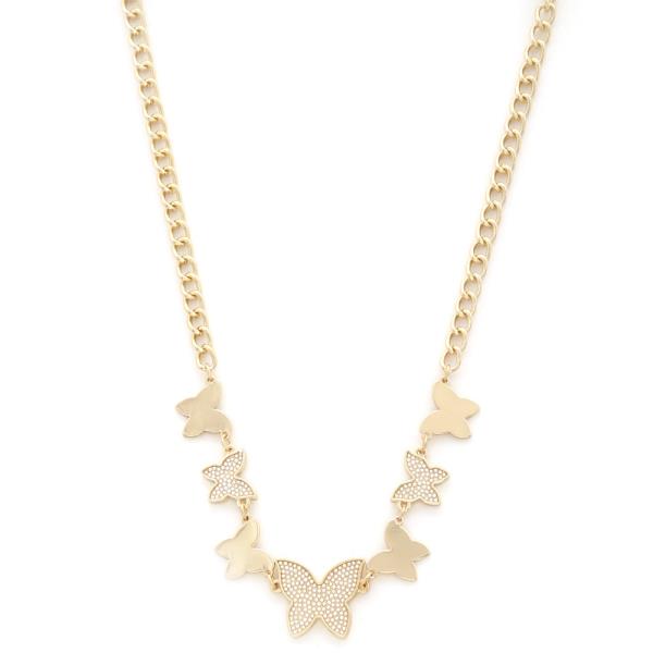 BUTTERFLY LINK METAL NECKLACE