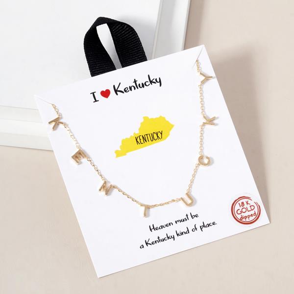 18K GOLD RHODIUM DIPPED I LOVE ㅏKENTUCKY NECKLACE