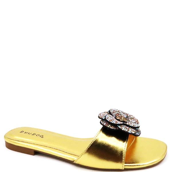 RHINESTONE FLOWER SLIDE 18 PAIRS