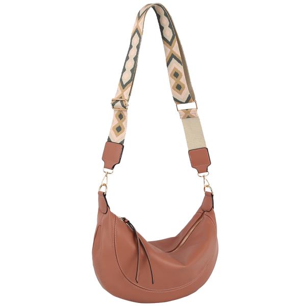 SMOOTH ROUND ZIPPER CROSSBODY