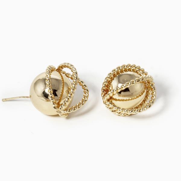 GOLD DIPPED BALL STUD EARRING