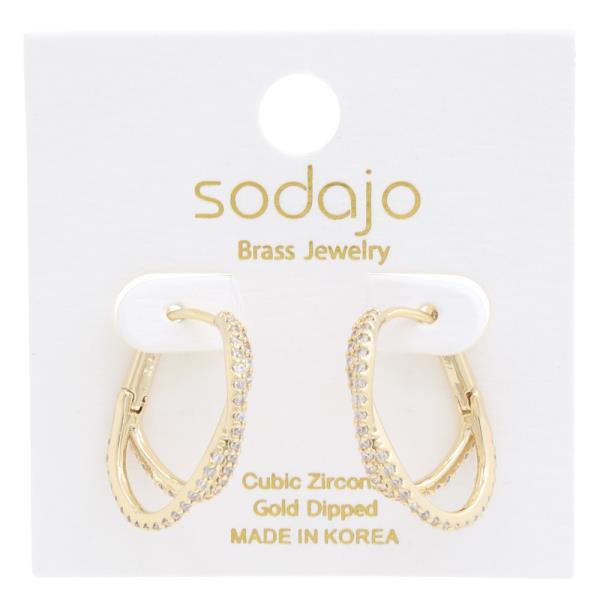 SODAJO OVAL CZ GOLD DIPPED EARRING