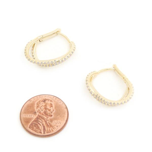 SODAJO OVAL CZ GOLD DIPPED EARRING