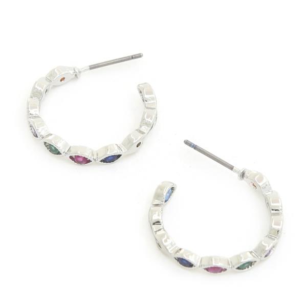 MARQUISE LINK OPEN CIRCLE EARRING