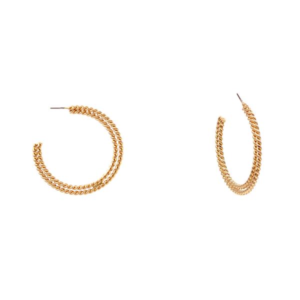 TWISTED LINK OPEN CIRCLE EARRING
