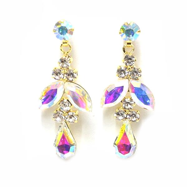 TEARDROP GEMSTONE PARTY BRIDAL EARRING