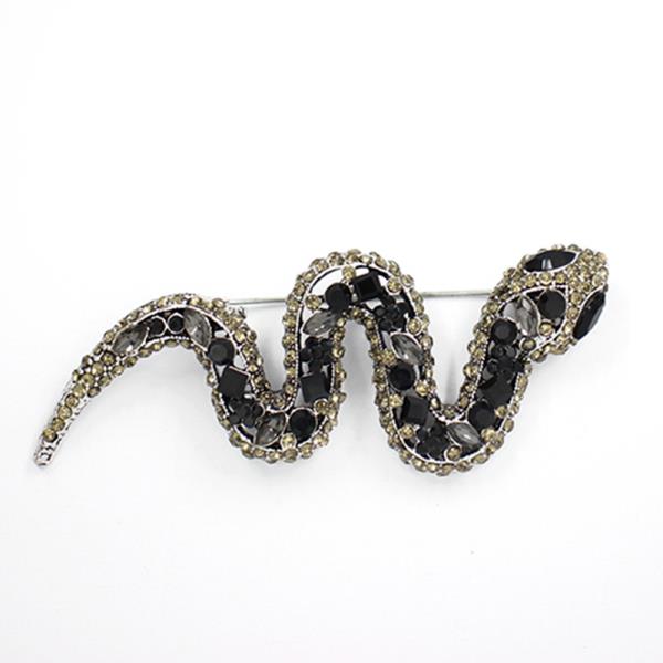 SNAKE RHINESTONE BROOCH