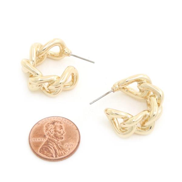 SODAJO TWISTED OPEN CIRCLE GOLD DIPPED EARRING