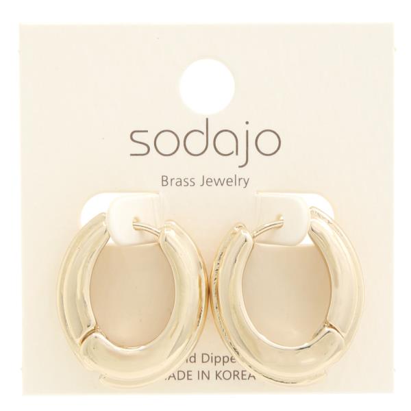SODAJO OVAL GOLD DIPPED EARRING