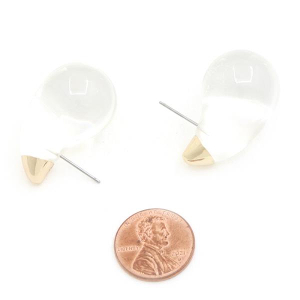 CLEAR DOME EARRING