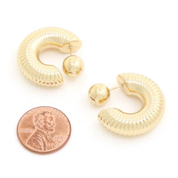 TEXTURED OPEN CIRCLE GOLD DIPPED EARRING